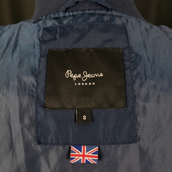 Pepe Jeans London Navy Blue Bomber Jacket Size Small - Picture 4 of 5